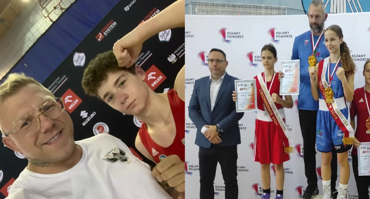 Adam Cisowski z Przemysławem Gorgoniem oraz Aleksandra Lipniak i Robert Gortat