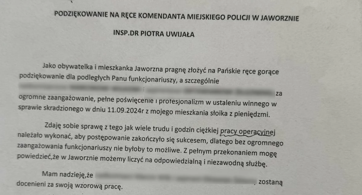 Kradzież pieniędzy w Jaworznie