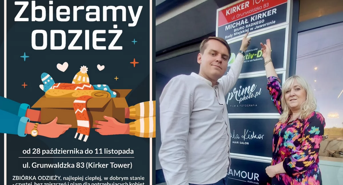 Ludzie, Michał Kirker organizuje zbiórkę odzieży potrzebujących - zdjęcie, fotografia