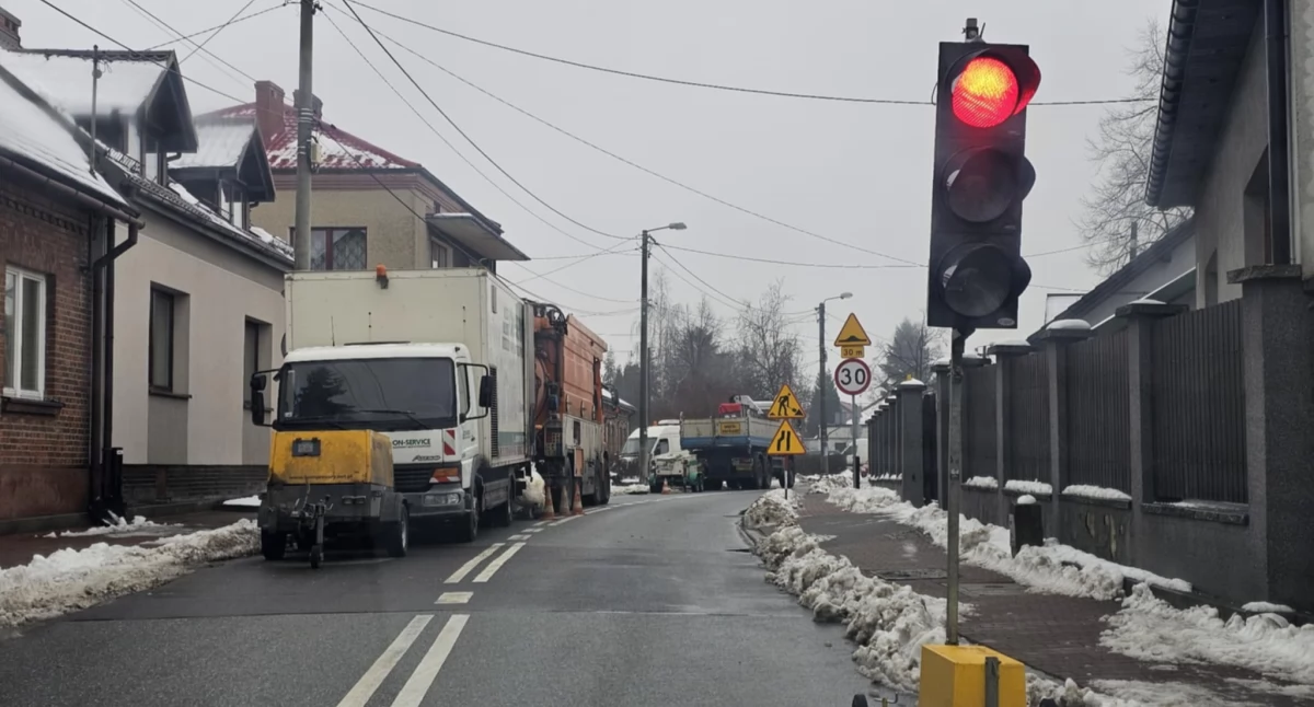 Utrudnienia w ruchu - ulica Obrońców Poczty Gdańskiej.