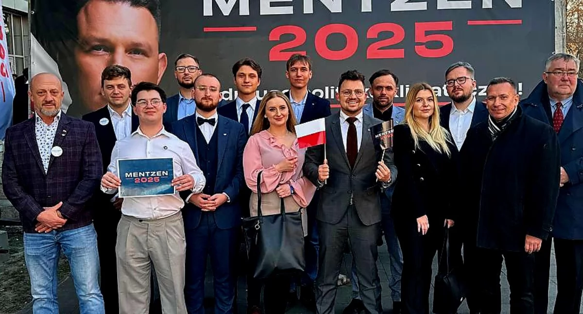 Sympatycy Sławomira Mentzena w Jaworznie