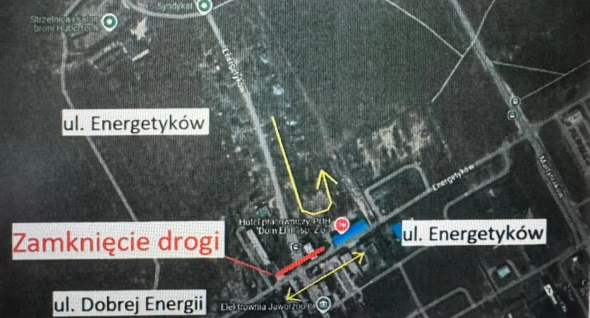 Życie miasta, Zmiany organizacji ruchu związku pracami Energetyków - zdjęcie, fotografia