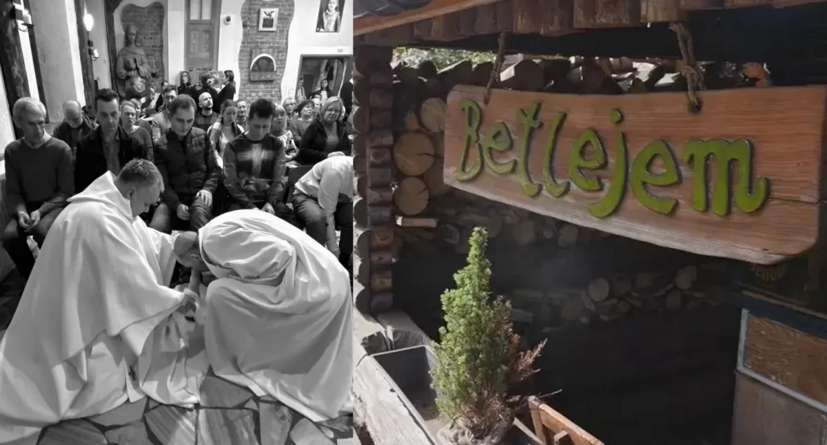Kościół, Obrzęd obmycia Wielki Czwartek Wspólnocie Betlejem - zdjęcie, fotografia