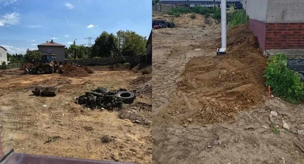 Interwencja, Kontrola nadzoru budowlanego działce Długoszynie Sąsiad podkopał sąsiadce fundamenty - zdjęcie, fotografia