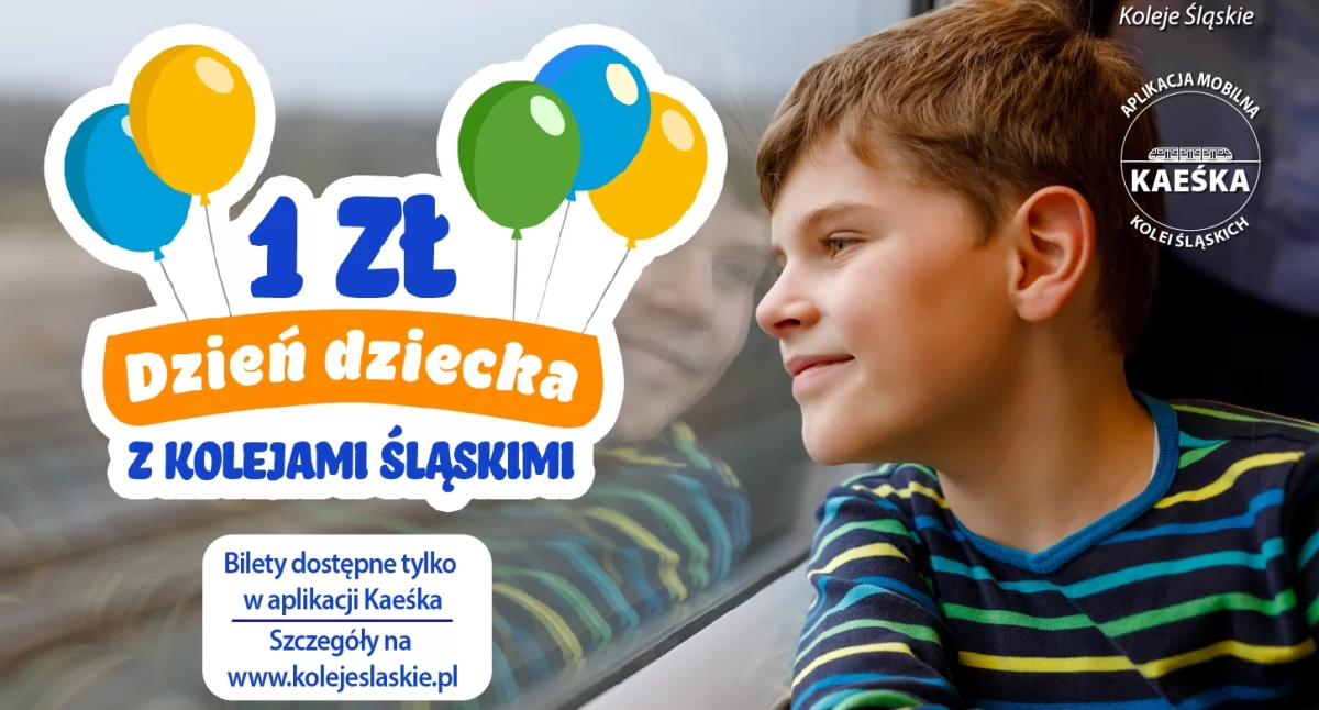 Życie miasta, Dzień Dziecka złotówkę tylko Kolejami Śląskimi aplikacją Kaeśka - zdjęcie, fotografia
