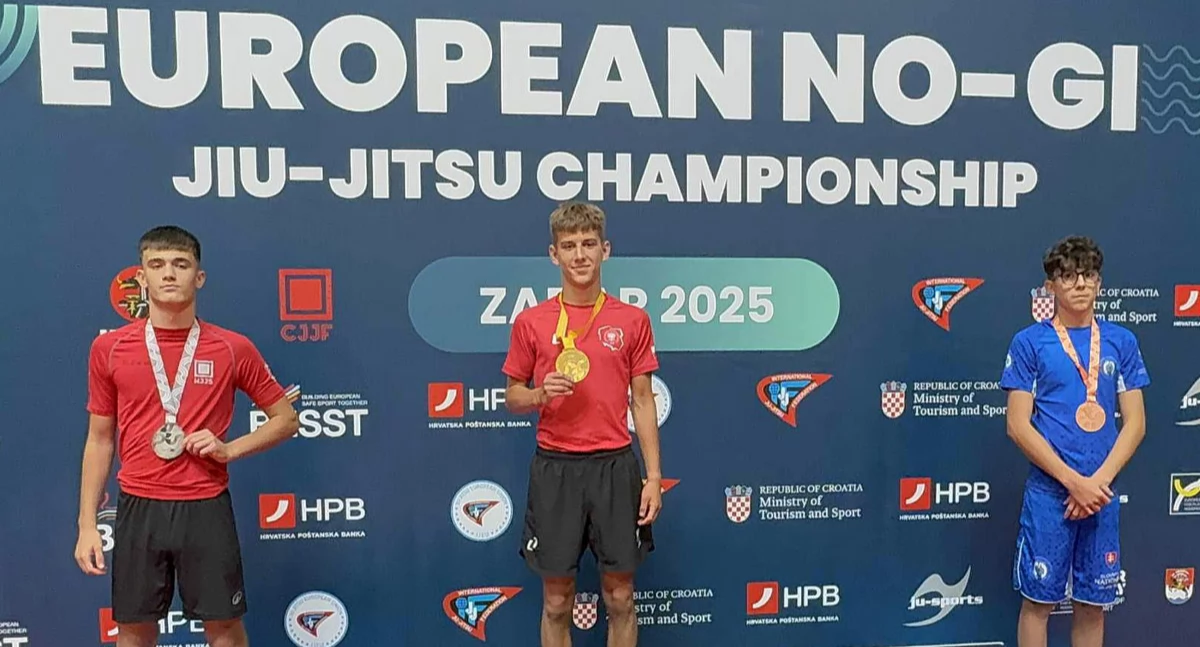Sporty walki, Jaworznianin Nikodem Łukajczyk mistrzem Europy jitsu - zdjęcie, fotografia