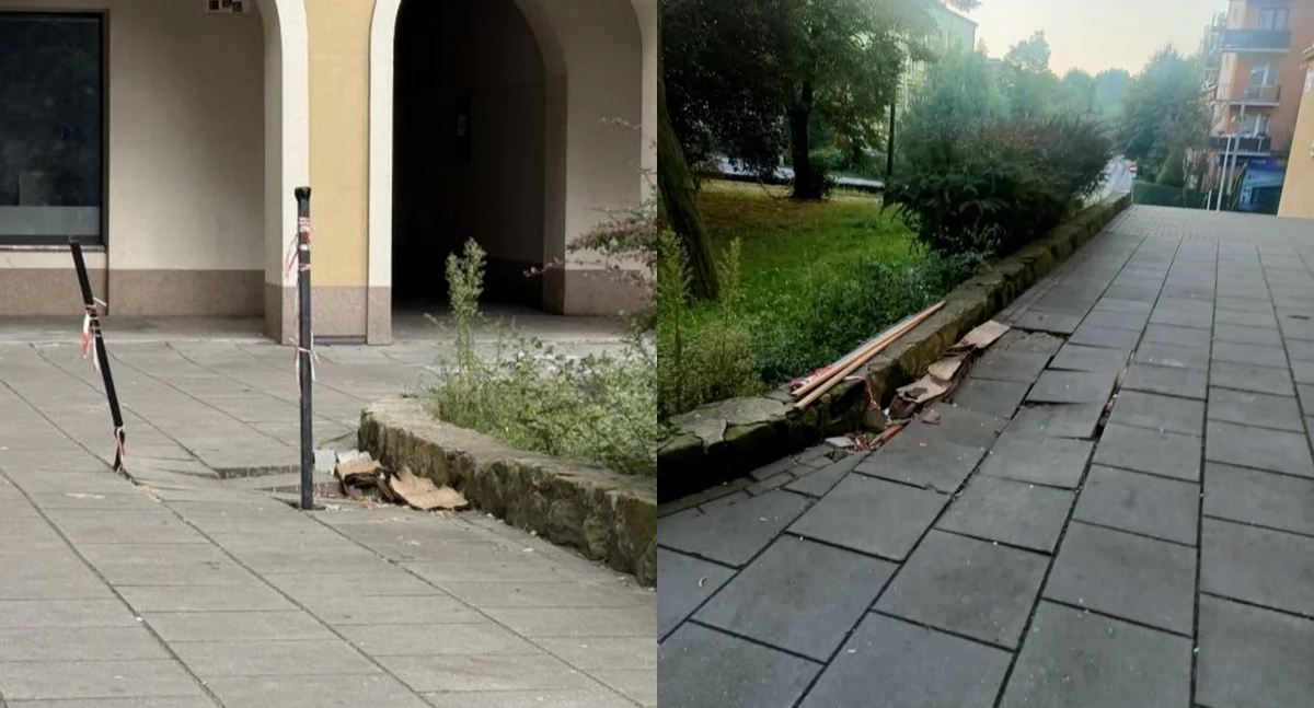 Interwencja, Usunęli prowizorkę chodnik wciąż niebezpieczny - zdjęcie, fotografia