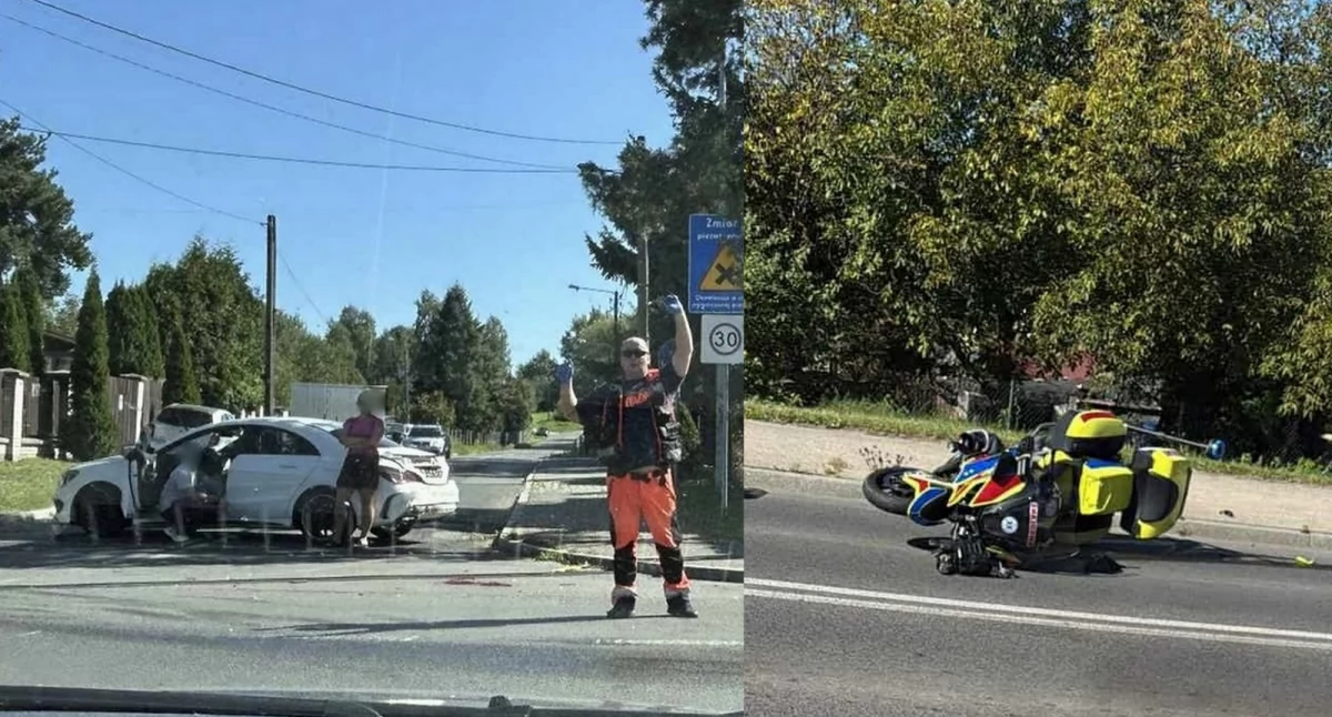 Wypadki drogowe, Kolizja z motoambulansem Ratownik medyczny trafił do szpitala - zdjęcie, fotografia