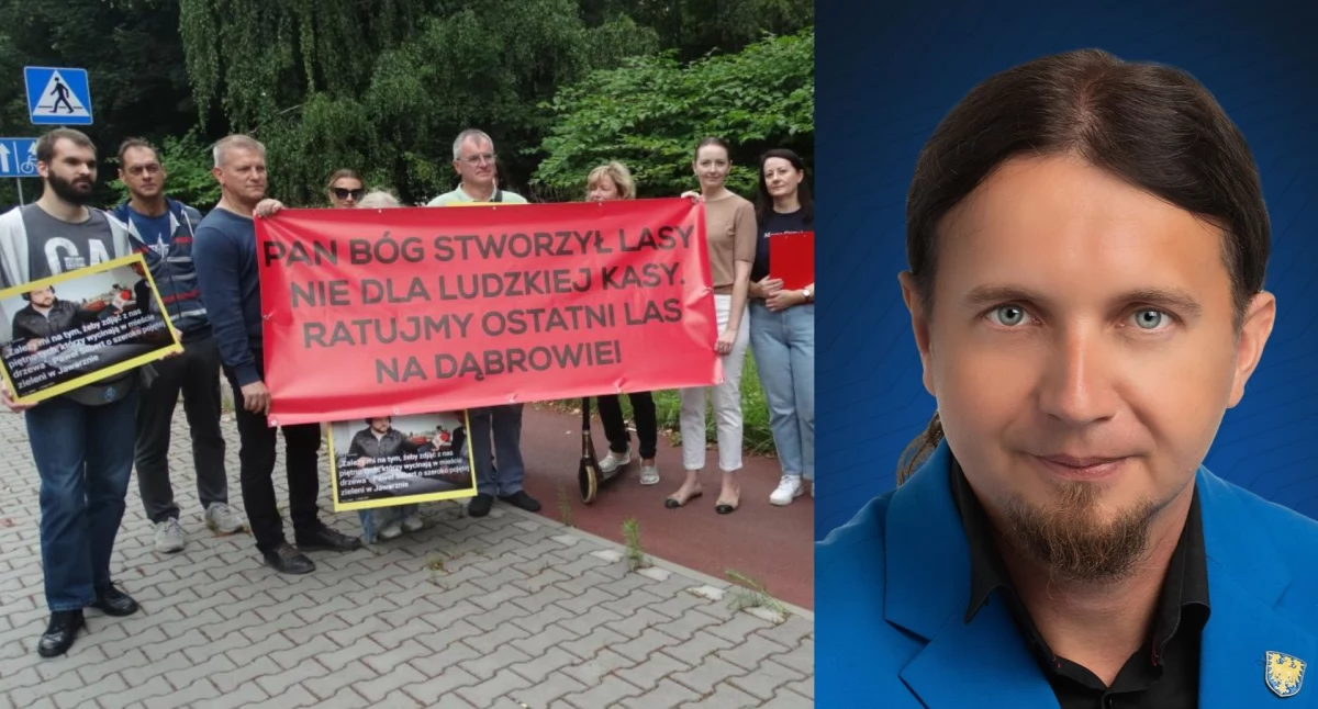 Ludzie, Dąbrowa Narodowa walczy Europoseł wspiera mieszkańców - zdjęcie, fotografia