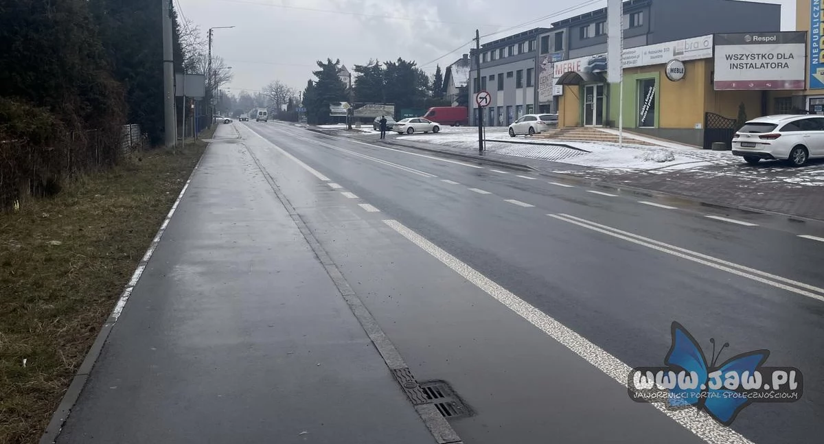 Zwężony pas jezdni na ul. Katowickiej