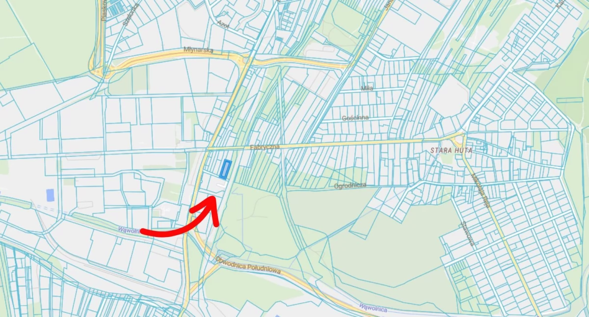 Życie miasta, Miejska nieruchomość sprzedaż Działka prywatny ulicy Młyńskiej - zdjęcie, fotografia