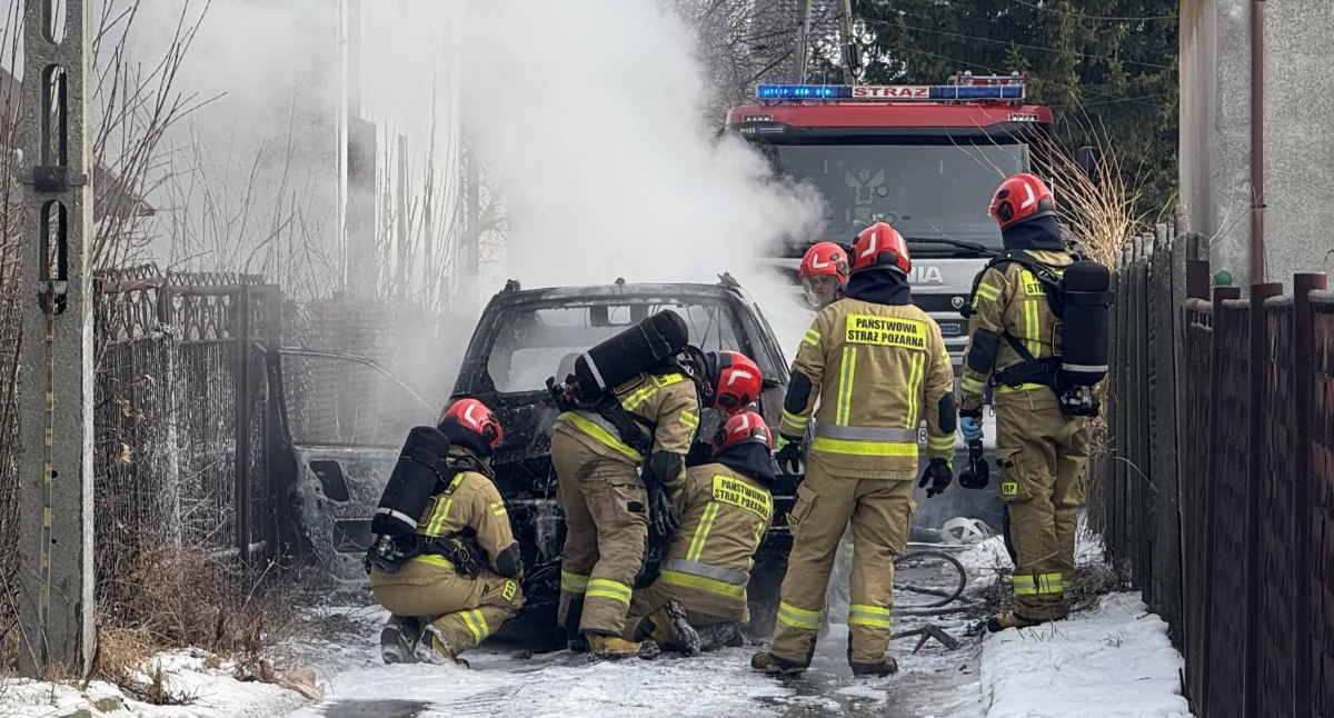 Pożar samochodu osobowego