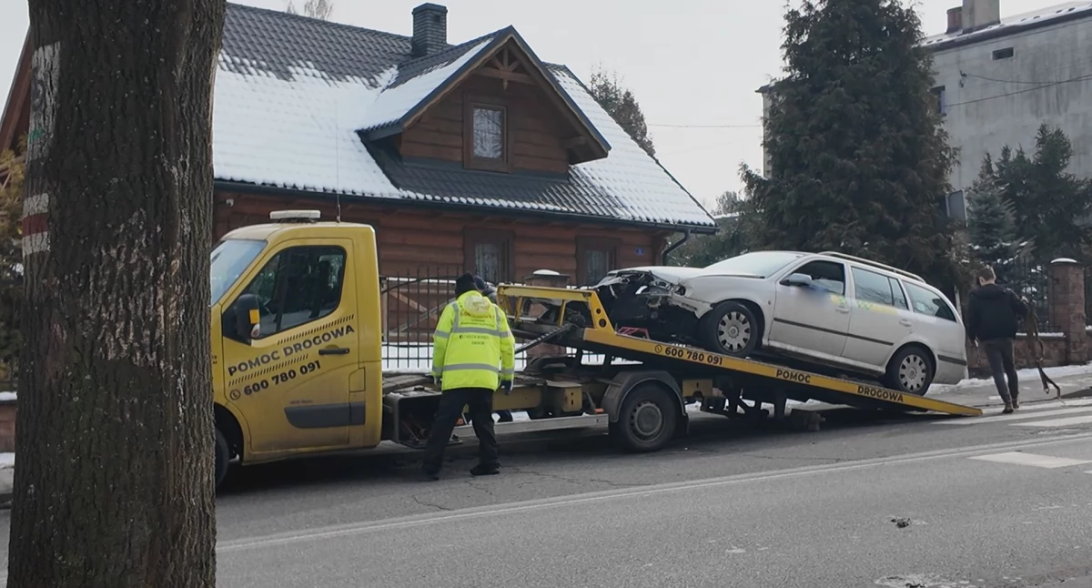 Kolizja na ulicy Jagiellońskiej w Szczakowej