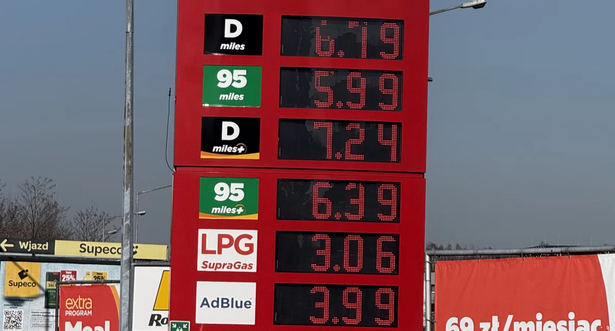 Ceny paliw na jednej ze stacji w Jaworznie