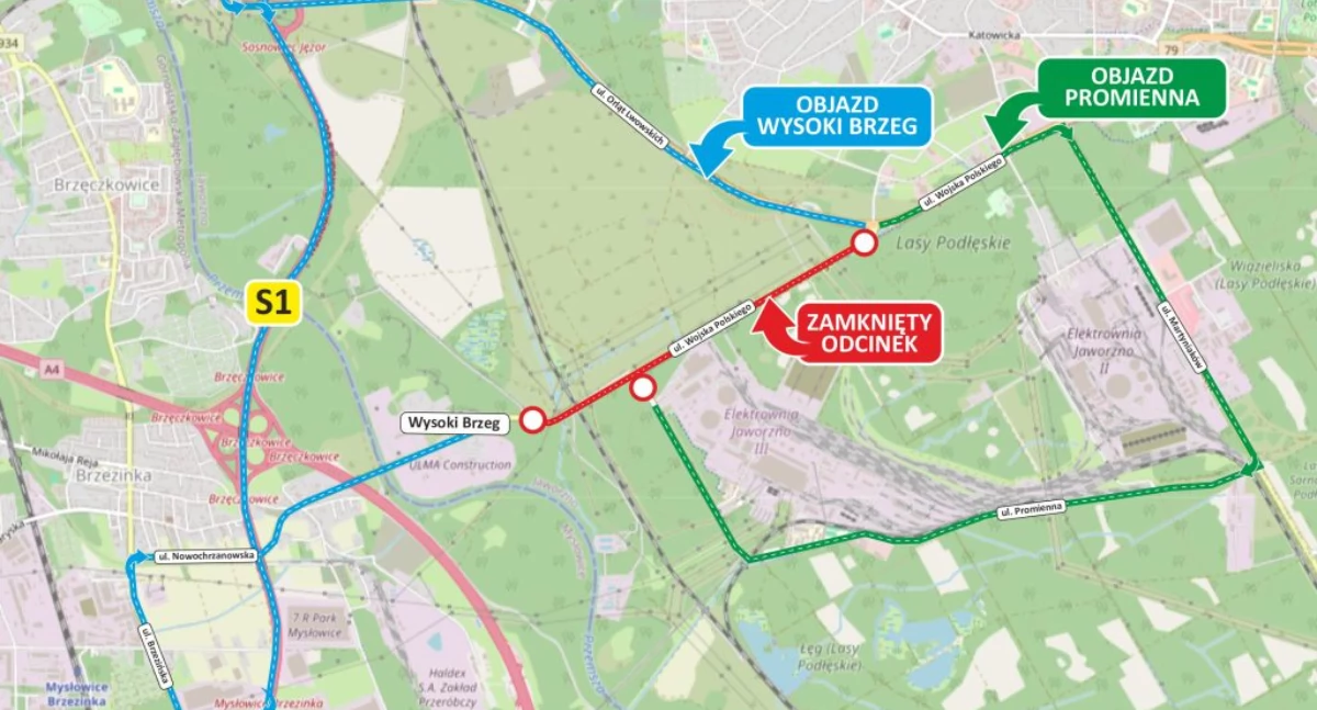 Zmiana organizacji ruchu. Fot. UM Jaworzno