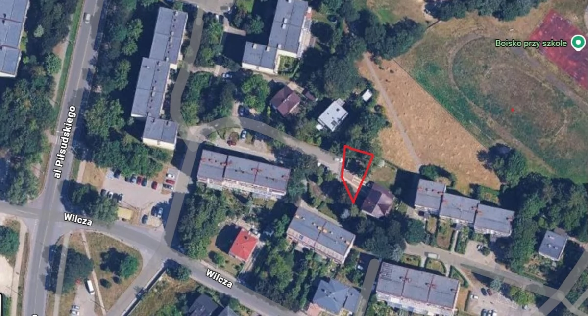 Działka przy ulicy Wilczej. Fot Mapy Google