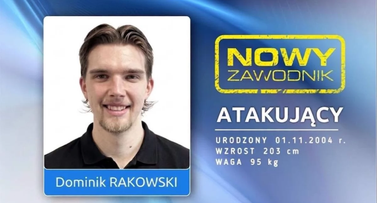 Sporty inne, Dominik Rakowski nowym atakującym MCKiS Jaworzno Grał między innymi Jastrzębskim Węglu - zdjęcie, fotografia