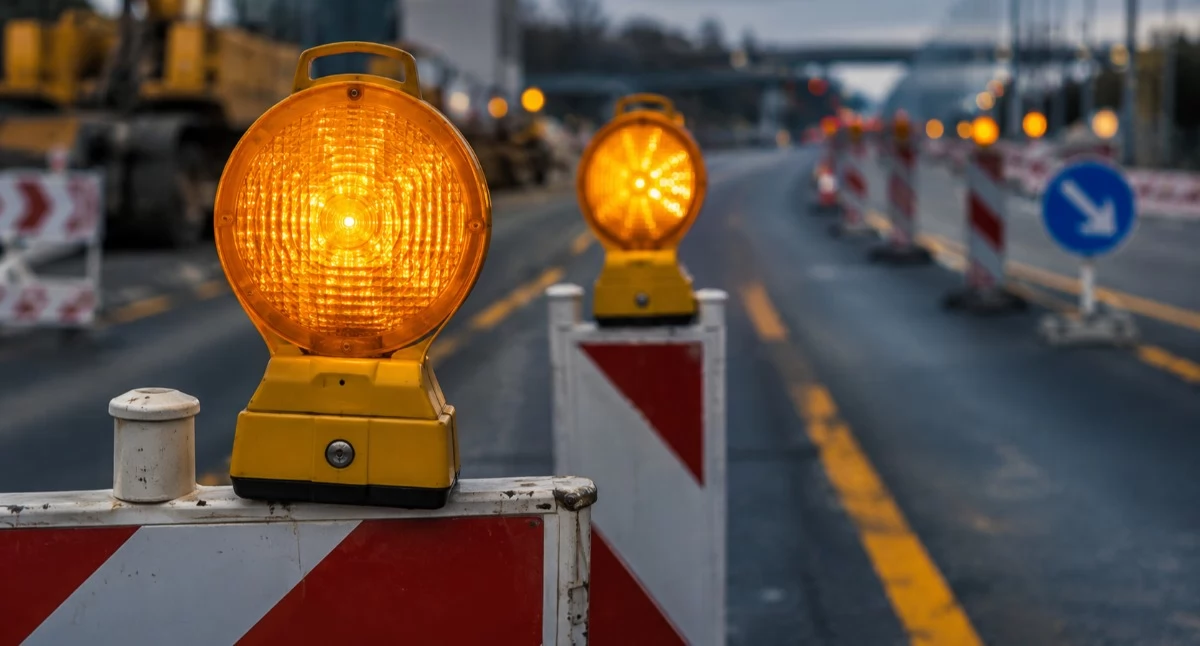 Informator / Materiały zewnętrzne , Lampy drogowe koszty oznakowania robót warto policzyć przed zakupem - zdjęcie, fotografia