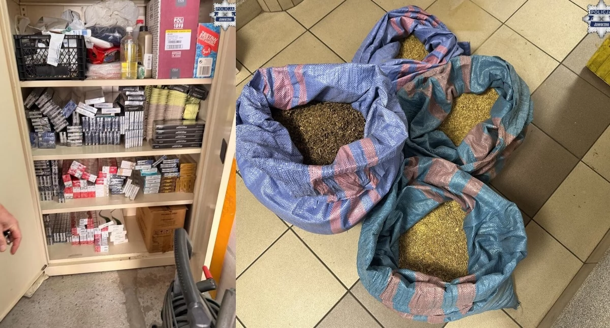28 tysięcy papierosów i 22 kilogramy tytoniu. Tyle nagromadził 60-latek z Jaworzna. Fot. KMP Jaworzno