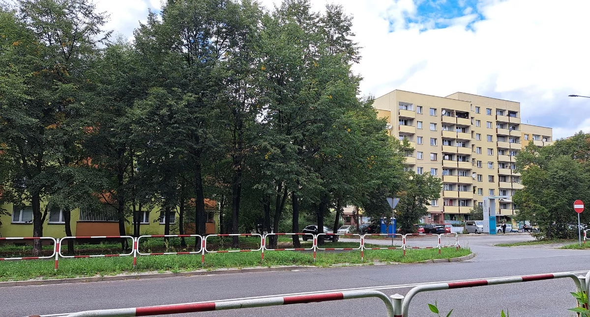 Teren przed blokiem Piłsudskiego 21, który w przyszłości mógłby stać się parkingiem. Jak zapewnia jaworznicki magistrat, na ten moment to tylko koncepcja. Fot. Patrycja Koprzak