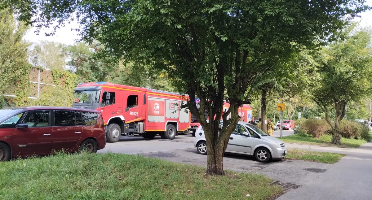 Pożary - Straż Pożarna, Straż pożarna interweniuje szkole podstawowej Rozpylono substancję toalecie - zdjęcie, fotografia