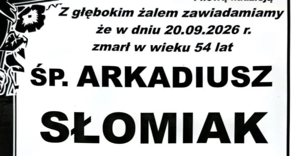 Ludzie, Zmarł Arkadiusz Słomiak - zdjęcie, fotografia