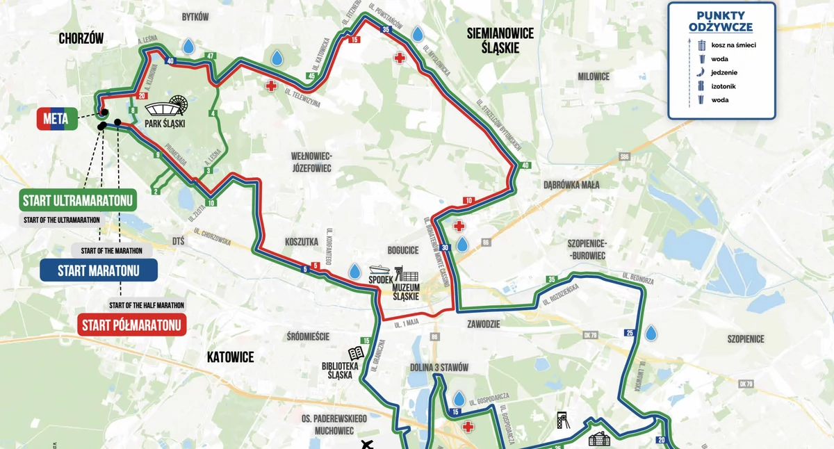 Życie miasta, Silesia Marathon Duże utrudnienia ruchu Śląsku - zdjęcie, fotografia