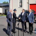 Konferencja prasowa na terenie OSP Dąbrowa Narodowa w Jaworznie
