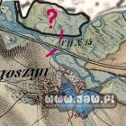 Długoszyn z zaznaczonym przyczółkiem i dwoma mostami (mapire.eu)