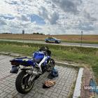 Kolizja samochodu z motocyklem przy GEOsferze