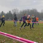 Zawodnicy SPL Jaworzno podczas biegu mikołajkowego w Katowicach