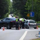 Zderzenie dwóch samochodów na wysokości zjazdu z autostrady w dzielnicy Jeleń.