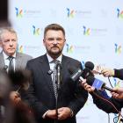 Konferencja prasowa - przyszłość lotniska w Pyrzowicach . fot. Andrzej Grygiel / UMWS