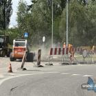 Prace nad rondem u zbiegu ulic Młynarskiej, Szelonka, Piaskowej oraz Lonty  