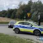 Kolizja samochodu z motocyklem przy GEOsferze