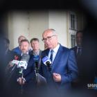 Konferencja prasowa Włodzimierza Czarzastego, Marszałka Sejmu, na peronie za budynkiem...