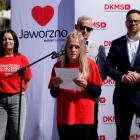 Konferencja na rynku w Jaworznie - promocja akcji rejestracji potencjalnych dawców szpiku