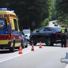 Zderzenie dwóch samochodów na wysokości zjazdu z autostrady w dzielnicy Jeleń.