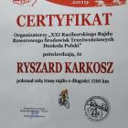 Mój certyfikat 21. rajdu