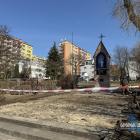 Pracę budowalne na skwerze przed kapliczką gietrzwałdzką