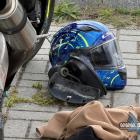Kolizja samochodu z motocyklem przy GEOsferze