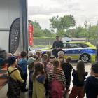Wakacyjna lekcja bezpieczeństwa dla przedszkolaków. Fot. KMP Jaworzno