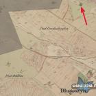 Mapa katastru galicyjskiego z zaznaczonym dworem