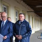 Konferencja prasowa Włodzimierza Czarzastego, Marszałka Sejmu, na peronie za budynkiem...