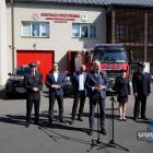 Konferencja prasowa na terenie OSP Dąbrowa Narodowa w Jaworznie