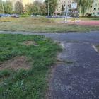 Skoszona trawa i posprzątane butelki  