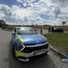 Kolizja samochodu z motocyklem przy GEOsferze