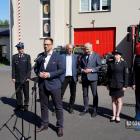 Konferencja prasowa na terenie OSP Dąbrowa Narodowa w Jaworznie