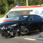 Zderzenie motocykla z autem