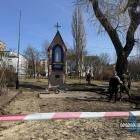 Pracę budowalne na skwerze przed kapliczką gietrzwałdzką